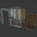 Architectural Door And Archway Assortment Showcasing Stone Archway Wooden Door Glass Inserts And Decorative Patterns