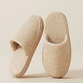 Soft Beige Cozy Fleece Slippers For Comfortable Indoor Home Wear