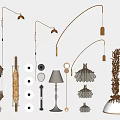 Modern lighting combination wall lamp decorative lamp reading lamp shell lamp classical wall lamp 3d model
