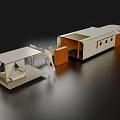 White Tent Style Double Bed With Outdoor Canopy And Wooden Frame Design
