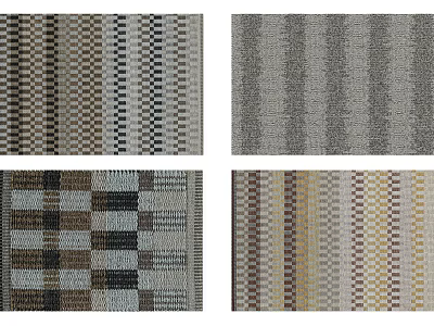 Square Rugs With Geometric Striped Patterns And Neutral Tones For Home Decor 3d model