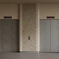 Modern Hotel Elevator Lobby With Two Elevators And Decorative Patterned Wall Panel