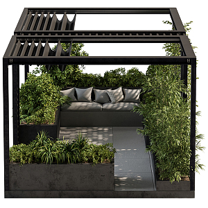 Modern Pavilion Gardening Landscape Gazebo Sort 3d model