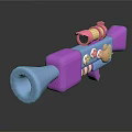 Colorful Kids Toy Gun With Pink Blue Design And Cartoon Bear Pattern