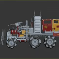 Red Yellow Multi wheeled Combat Vehicle Weapon System With Front Armament And Top Turret