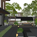 Modern courtyard landscape 3d model