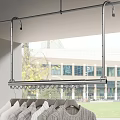 Stainless Steel Clothes Drying Rack Hooks Mounted Over Window For Hanging Clothes