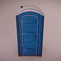 Blue Portable Outdoor Toilet With Ventilated Roof And Single Unit Design