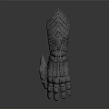 Sci Fi Character Using Metal Mechanical Glove With Articulated Joints And Dark Background
