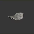 Silver White Raw Metallic Ore With Rough Surface And Irregular Shape On Dark Background 3d model