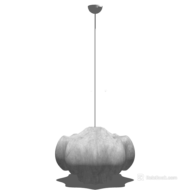 Modern Gray Cloud Shaped Pendant Light With Soft Texture And Slim Hanging Rod 3d model 