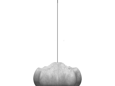 Modern Gray Cloud Shaped Pendant Light With Soft Texture And Slim Hanging Rod 3d model