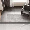 Modern Living Room Interior With Beige L shaped Sofa Gray Rug And Black Coffee Table