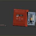 Modern Red Home Entertainment Appliance with Remote Control and Digital Display Feature