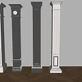 European-style Roman column European-style gypsum column square column 3d model
