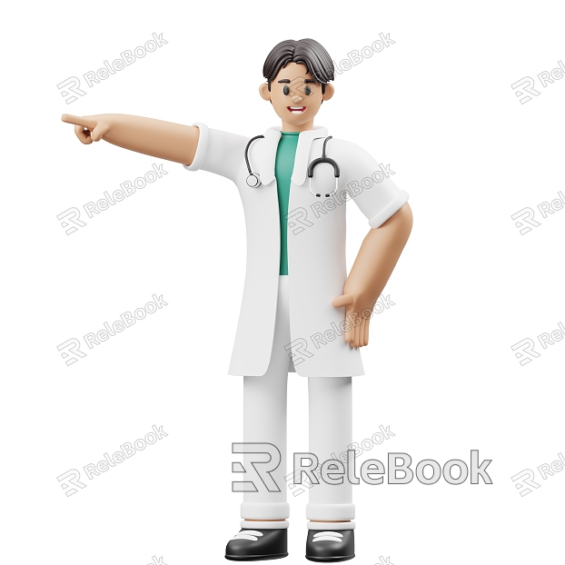 Doctor Man Hospital Worker Cartoon Doctor Cartoon Man model