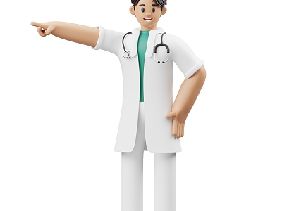 Doctor Man Hospital Worker Cartoon Doctor Cartoon Man model