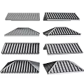 Various Corrugated Roof Components Featuring Different Architectural Shapes And Designs