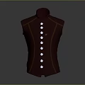 Slim Fit Maroon Leather Vest With Decorative Buttons And Elegant Design