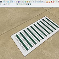 Commercial Kitchen Floor Drain Grate With Stainless Steel Frame And Green Strips