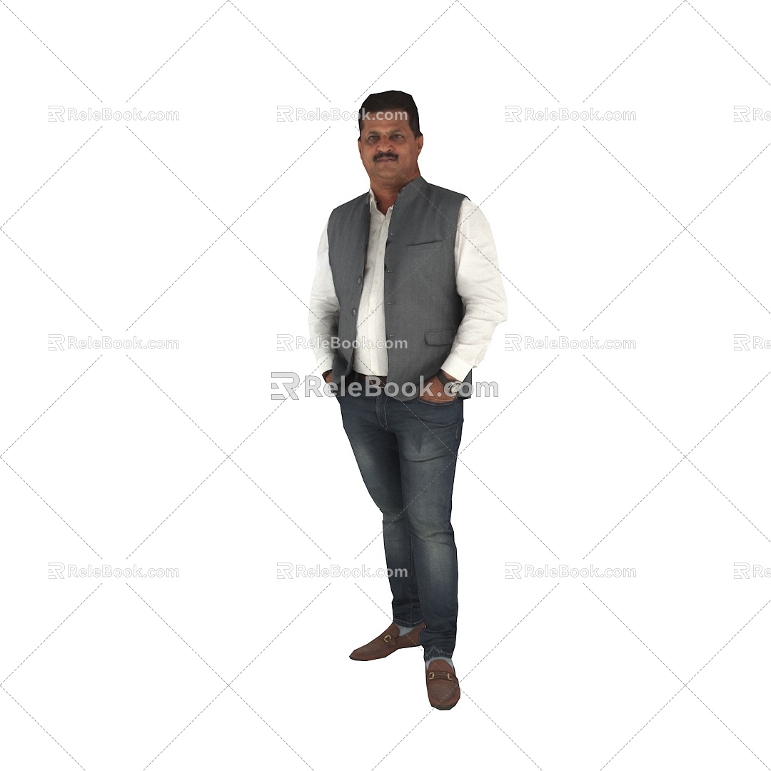 Standing foreign black man 3d model