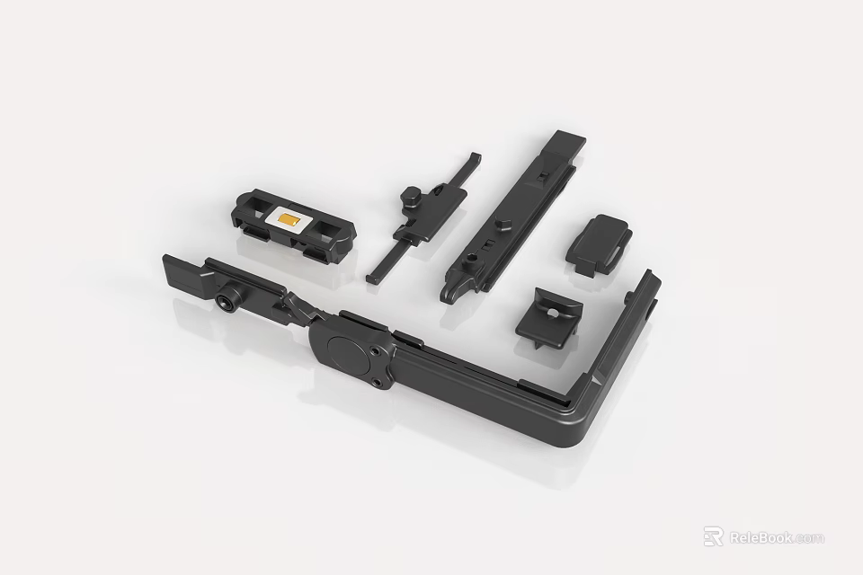 Assorted Black Mechanical Parts And Components For Device Assembly 3d model 