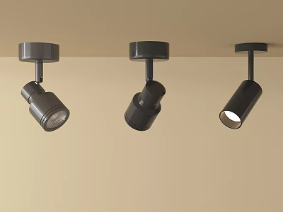 Modern Black Ceiling Mounted Downlights And Spotlights With Adjustable Angle For Home Interior Lighting 3d model