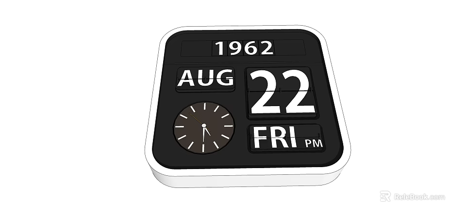 Modern Digital Computer Desk Clock With Date Time Day And PM 3d model 