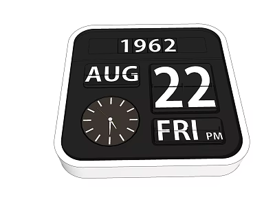 Modern Digital Computer Desk Clock With Date Time Day And PM 3d model