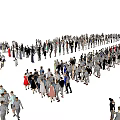 Large Crowd of People Standing and Gathering on Gray Open Surface Area