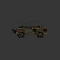 Military Reconnaissance Vehicle With Camouflage Paint And Roof Antenna Circular Radar Device Multi Wheel Design