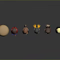 Character Heads Collection With Diverse Hairstyles Different Hats And Various Accessories