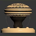 Elegant Wooden Stone Furniture Knob With Intricate Carved Patterns And Classic Design