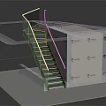 Modern Staircase Interior Design With Sleek Glass Railing And Metal Steps Wall Panel