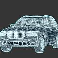 BMW X7 2023 BMW has few simple mold surfaces 3d model