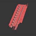 Industrial Metal Ladder Frame With Sturdy Steps And Side Supports