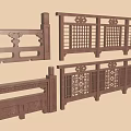 Decorative Wooden Railings With Carved Designs Lattice Patterns And Ornate Traditional Details