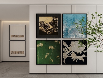 New Chinese Style Decorative Hanging Painting 3d model