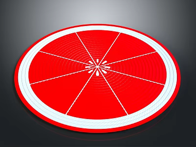 Shooting Weapon Training Target with Red Circular Segmented Sections and White Lines 3d model