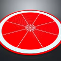 Shooting Weapon Training Target with Red Circular Segmented Sections and White Lines
