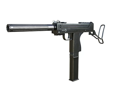 Black Tactical Submachine Gun With Military Design And Features 3d model