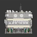 Detailed Multi Storey Building Model With Commercial Shopfronts Window Details And Top Floor Decorations