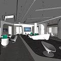 Sleek Modern Reception Area Interior Design With White Seating Green Accents And Modern Lighting