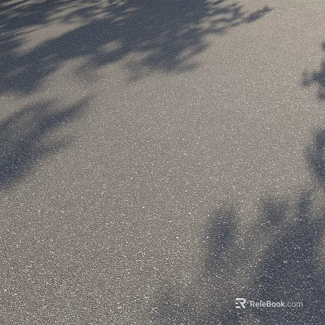 Gray Asphalt Pavement Component With Natural Tree Shadows On Smooth Surface 3d model 