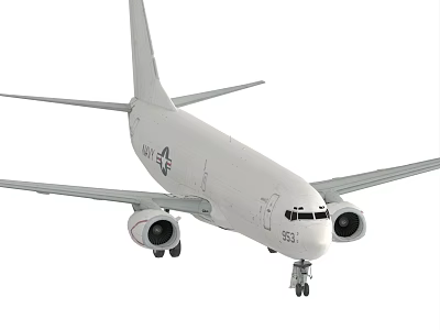 Detailed White Passenger Airplane Model With Wings Engines And Landing Gear 3d model