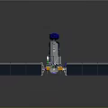 3D Satellite Model With Solar Panels Orange Silver Body And Communication Antenna