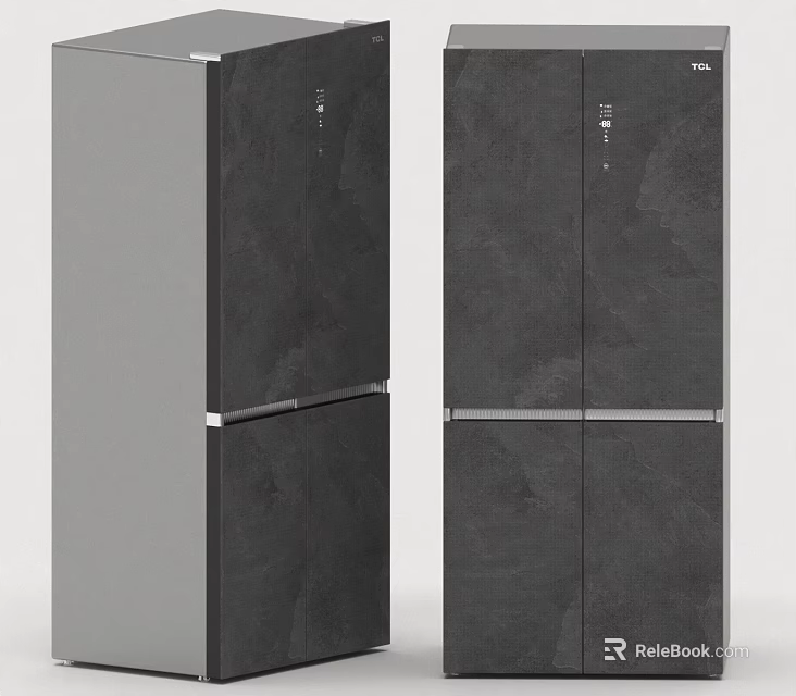 Modern Dark Textured Refrigerators As Essential Daily Use Appliances 3d model 