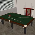 Stylish Billiard Room Interior With Green Felt Table Pool Cues Cues Rack And Colorful Balls