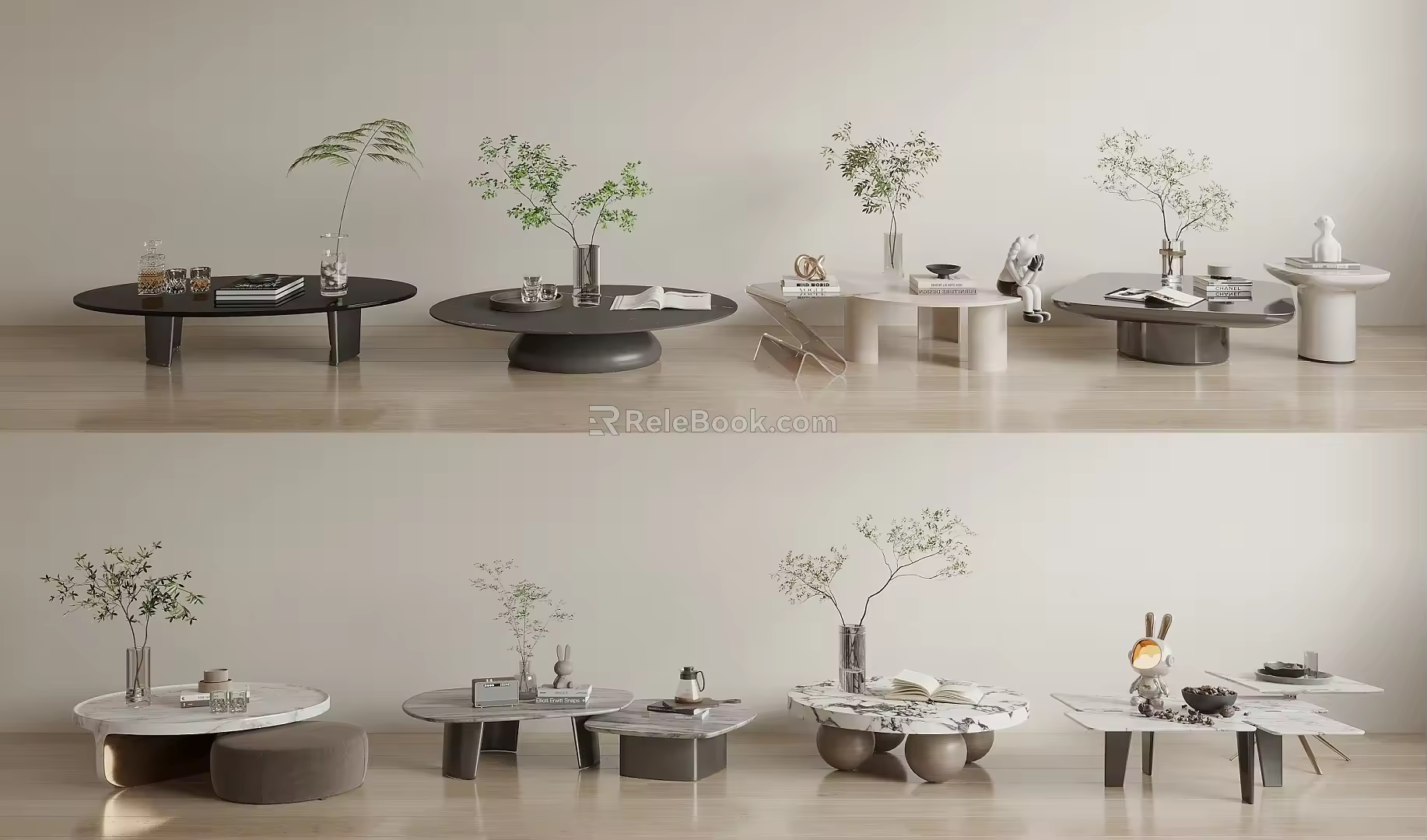 Modern coffee table coffee table combination 3d model