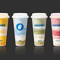 Eimio Layered Beverages With Colorful Flavors And O Logo Design